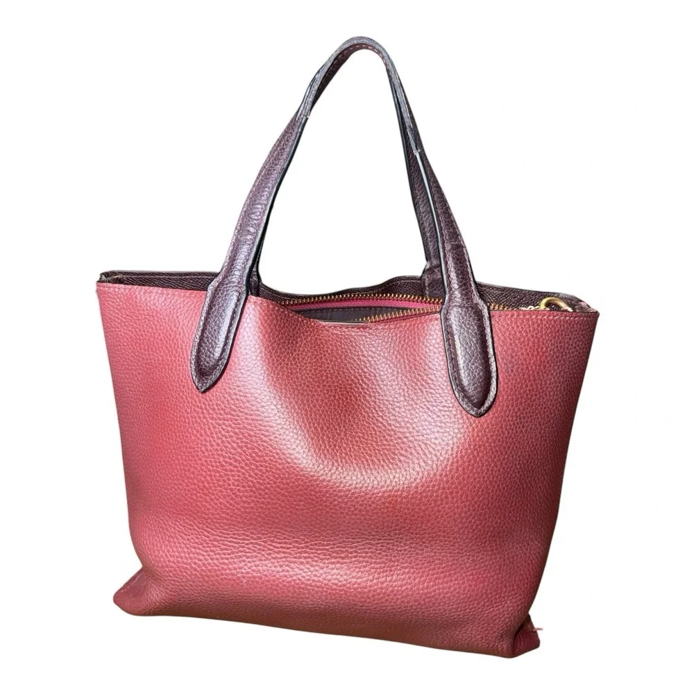 Coach Willow Tote 24 Crossbody Handbag Leather Burgundy C8561 FAIR